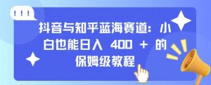 抖音与知乎蓝海赛道:小白也能日入 4张 的保姆级教程-葛仙仙资源库