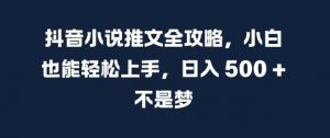 抖音小说推文全攻略,小白也能轻松上手,日入 5张+ 不是梦【揭秘】-葛仙仙资源库