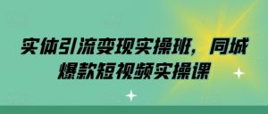 实体引流变现实操班,同城爆款短视频实操课-葛仙仙资源库