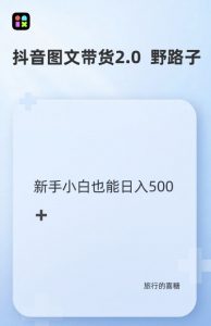 抖音图文带货野路子2.0玩法,暴力起号,单日收益多张,小白也可轻松上手【揭秘】-葛仙仙资源库