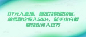 DY无人直播,稳定持续型项目,单号稳定收入500+,新手小白都能轻松月入过万【揭秘】-葛仙仙资源库