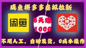 咸鱼拼多多虚拟拉新,不用人工,自动发货,0成本操作,8天收益1k-葛仙仙资源库