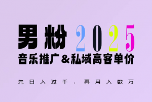 2025年,接着续写“男粉+私域”的辉煌,大展全新玩法的风采,日入1k+轻轻松松-葛仙仙资源库