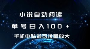 小说自动阅读 单号日入100+ 手机电脑都可 批量放大操作【揭秘】-葛仙仙资源库
