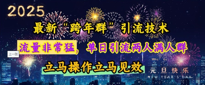 最新“跨年群”引流，流量非常猛，单日引流两人满人群，立马操作立马见效【揭秘】-葛仙仙资源库
