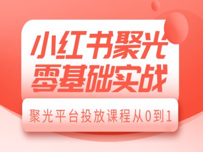 小红书聚光零基础实战，聚光平台投放课程从0到1-葛仙仙资源库