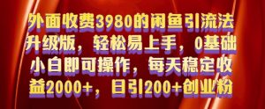 外面收费3980的闲鱼引流法,轻松易上手,0基础小白即可操作,日引200+创业粉的保姆级教程【揭秘】-葛仙仙资源库
