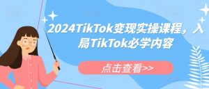 2024TikTok变现实操课程,入局TikTok必学内容-葛仙仙资源库