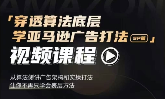 穿透算法底层，学亚马逊广告打法SP篇，从算法侧讲广告架构和实操打法，让你不再只学会表层方法-葛仙仙资源库