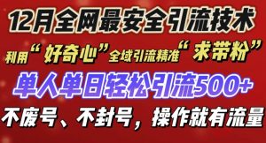 12 月份全网最安全引流创业粉技术来袭,不封号不废号,有操作就有流量【揭秘】-葛仙仙资源库