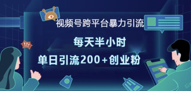 视频号跨平台暴力引流，每天半小时，单日引流200+精准创业粉-葛仙仙资源库