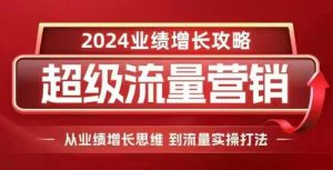 2024超级流量营销,2024业绩增长攻略,从业绩增长思维到流量实操打法-葛仙仙资源库