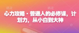 心力攻略·普通人的必修课,计划力,从小白到大神-葛仙仙资源库