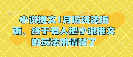 小说推文1月份玩法指南，终于有人把小说推文的玩法讲清楚了!-葛仙仙资源库