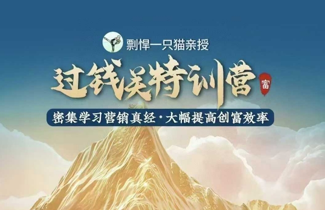 剽悍一只猫-过钱关特训营，学习营销真经 大幅度提高创富效率-葛仙仙资源库