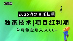 2025汽水音乐挂JI项目,独家最新技术,项目红利期稳定月入6000+-葛仙仙资源库