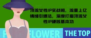 顶流女性IP实战班,流量上亿情绪引爆法,深度打磨顶流女性IP硬核基本功-葛仙仙资源库