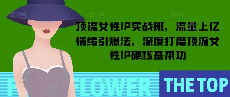 顶流女性IP实战班，流量上亿情绪引爆法，深度打磨顶流女性IP硬核基本功-葛仙仙资源库