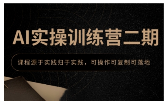 AI实操训练营二期，课程源于实践归于实践，可操作可复制可落地-葛仙仙资源库
