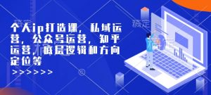 个人ip打造课,私域运营,公众号运营,知乎运营,底层逻辑和方向定位等-葛仙仙资源库