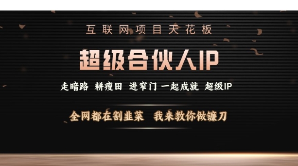互联网项目天花板，超级合伙人IP，全网都在割韭菜，我来教你做镰刀【仅揭秘】-葛仙仙资源库