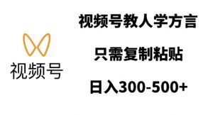 视频号教人学方言,只需复制粘贴,日入多张-葛仙仙资源库