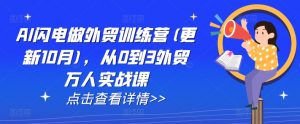 AI闪电做外贸训练营(更新25年1月)，从0到3外贸万人实战课-葛仙仙资源库