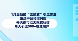 1月最新的无脑式引流方法,跳过平台私信风控,每天都可以无限发私信,单天引流500+精准用户-葛仙仙资源库
