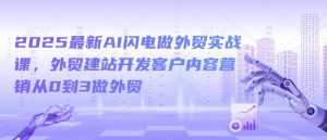 2025最新AI闪电做外贸实战课,外贸建站开发客户内容营销从0到3做外贸-葛仙仙资源库