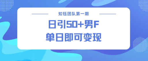 男粉引流新方法不违规，当日即可变现-葛仙仙资源库