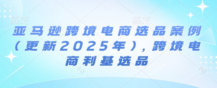 亚马逊跨境电商选品案例(更新2025年2月)，跨境电商利基选品-葛仙仙资源库