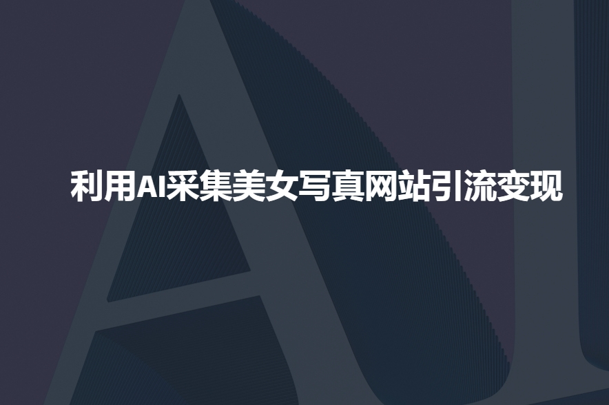 利用AI采集美女写真网站引流变现，引流嘎嘎的-葛仙仙资源库