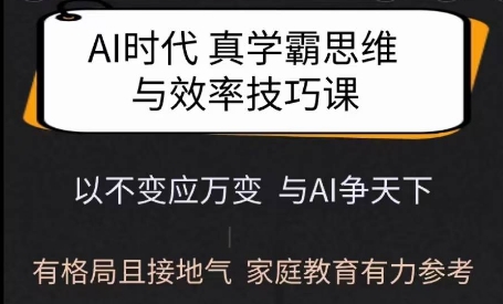 Ai时代真学霸思维与学习方法课，有格局且接地气，家庭教育有力参考-葛仙仙资源库