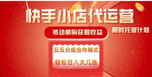 快手小店代运营,被动躺Z收益,收益五五分,单日稳定变现五张【揭秘】-葛仙仙资源库