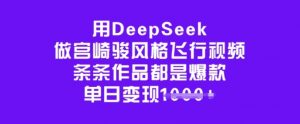 用DeepSeek做宫崎骏风格飞行视频,条条作品都是爆款,单日变现多张-葛仙仙资源库