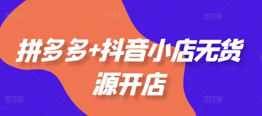 拼多多+抖音小店无货源开店，包括：选品、运营、基础、付费推广、爆款案例等(更新25年2月)-葛仙仙资源库